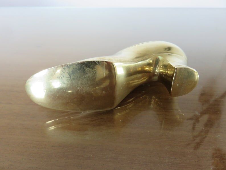 70s brass shoe ashtray