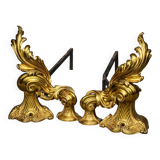 Solid gilded bronze log holder.