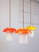 Mid-Century Glass and Brass Mushroom Pendant Lamps, Set of 3