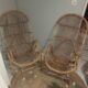 Pair of vintage rattan/wicker armchairs from the 70s