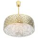 Large pendant light with aged brass glass by Rupert Nikoll, Austria, 1960s.