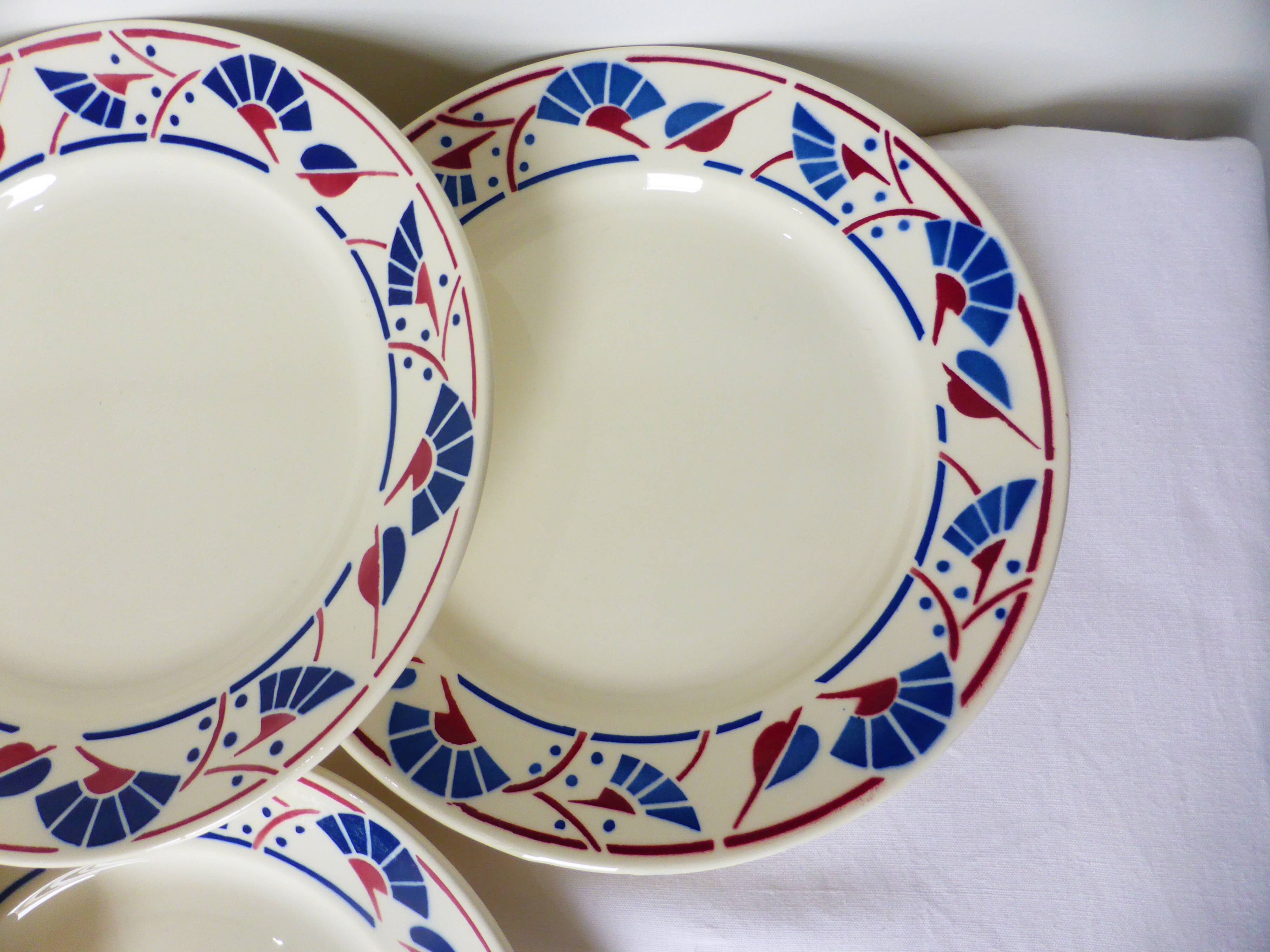 6 flat plates of Badonviller model Mousmee