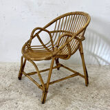 Vintage rattan armchair 60's