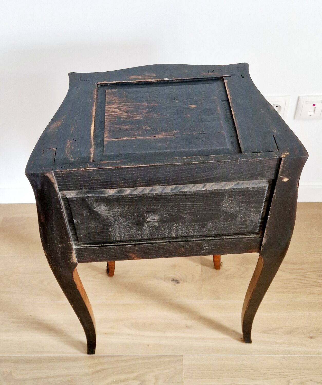 Chest of drawers marquetry Louis XVI style signed Marquant