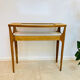 Small contemporary console in stained walnut wood.