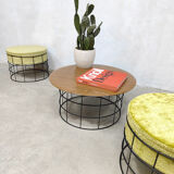 Tabourets et table basse vintage design danois en fil verner panton