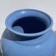 Minimalist plain blue ceramic baluster vase
