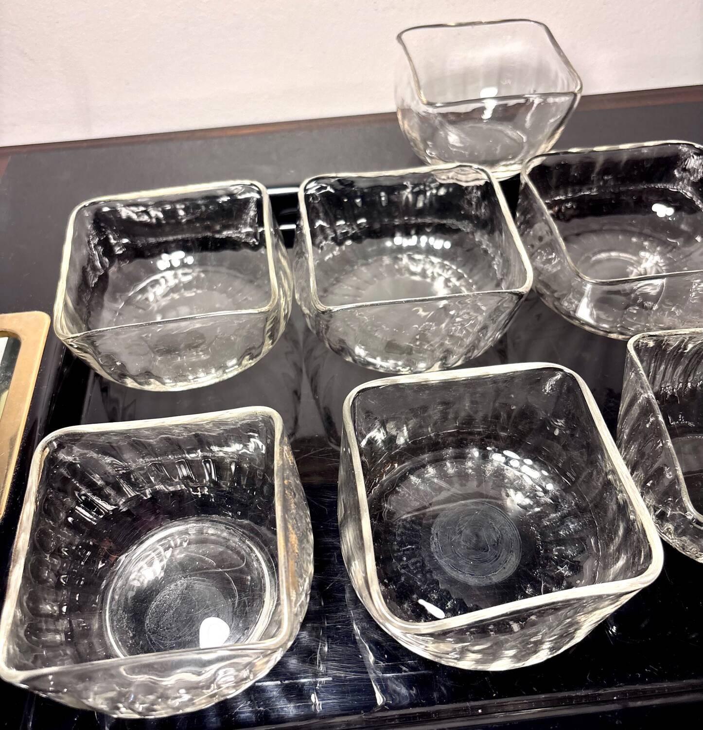 Daum cups 9p. Venetian Ribs