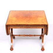 Antique Dutch Empire Burl Wood veneered desk or sofa table
