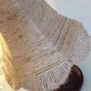 Wooden bedside lamp and Lampshade in rope/vintage 60-70 years