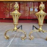Gilded bronze andirons