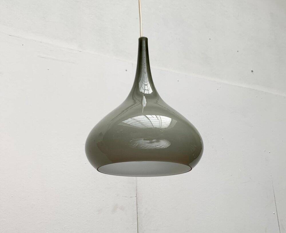 Mid-century Danish glass tulip pendant lamp by Nordisk Solar and Holmegaard, 1960s.