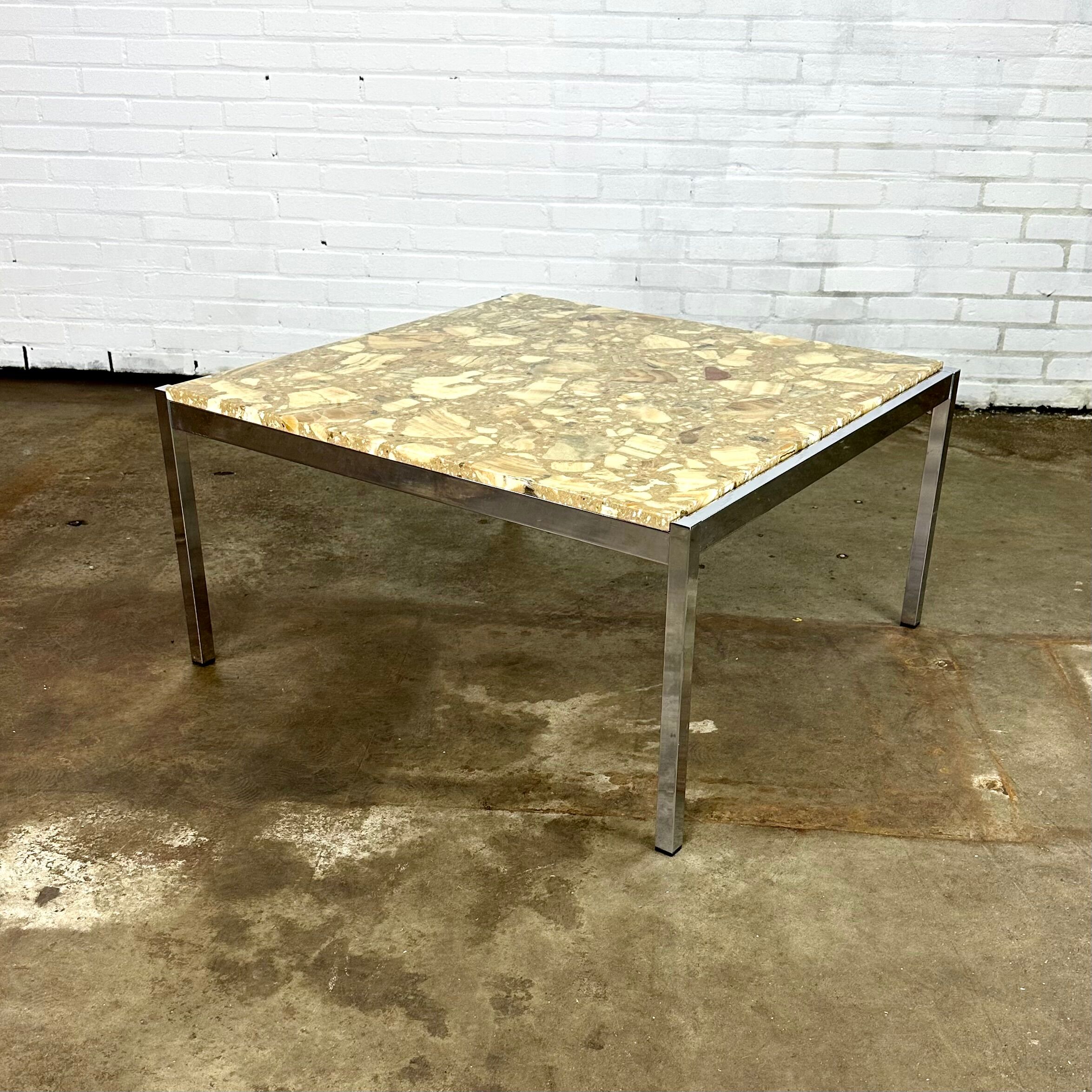 Table basse vintage onyx & époxy