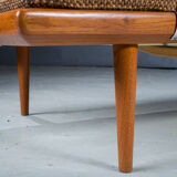 Danish Teak Fd 417 3 Seats Sofa Model Minerva by Peter Hvidt and Orla Molgaard-Nielsen for France &