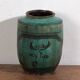 Ancient emerald green enamelled vase (circa 1820) #26