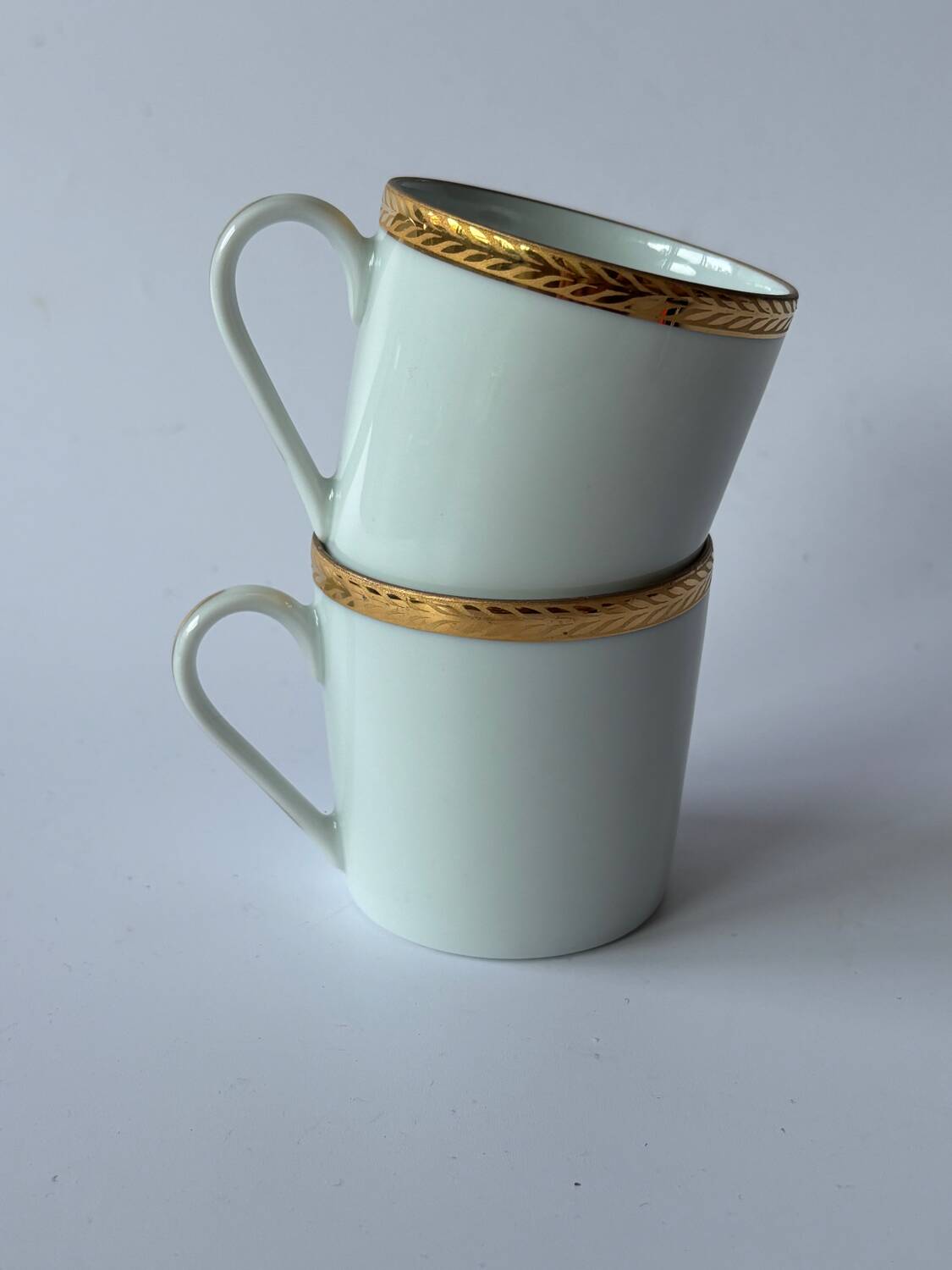 Limoges porcelain coffee service, gilded with gold leaf