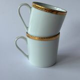 Limoges porcelain coffee service, gilded with gold leaf
