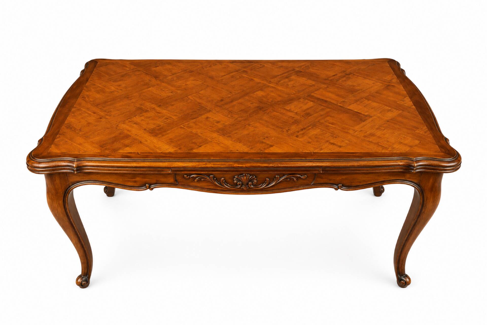 Table de style Louis XV chêne massif à rallonge