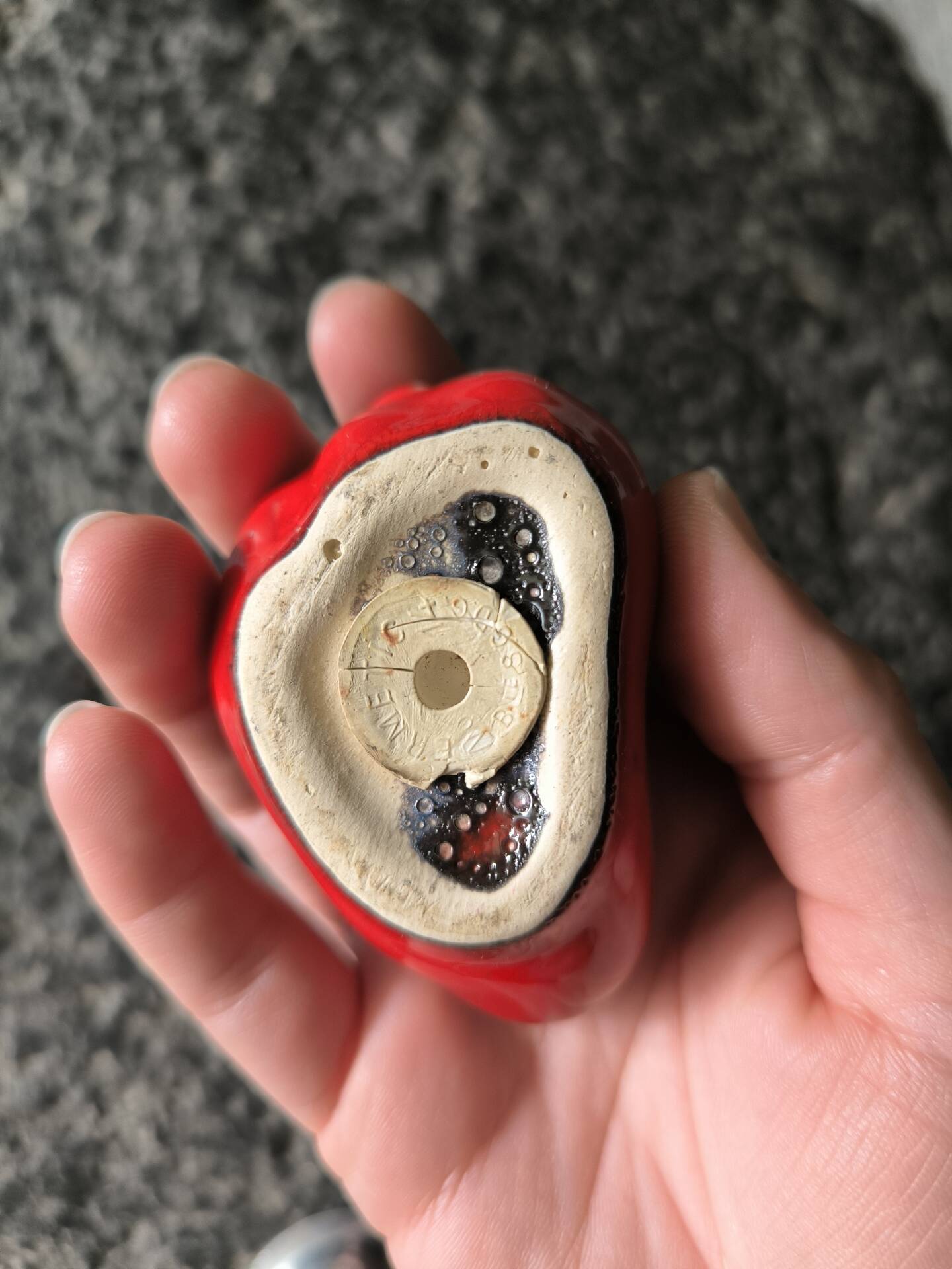 Vintage ceramic salt shaker red pepper