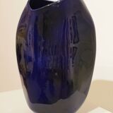 Important blue glazed ceramic vase signed by Max Idlasflag
