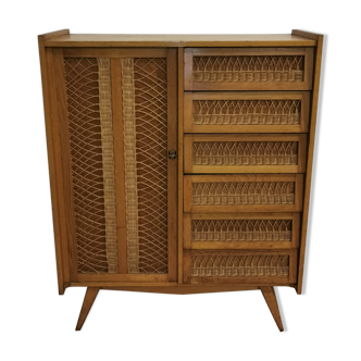 Armoire rotin 60 pieds compas