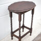 Table bois pieds tournés, table console bois, table ovale, sellette, porte-plante