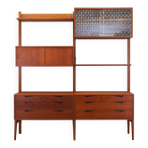 Teak wall unit, Norwegian design, 1960s, designer: Kjell Riise, production: