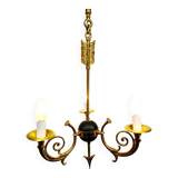 Lustre Empire Flèche 3 lumières Bronze