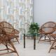 Mid century rattan shell-shaped chairs 1950s
