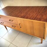 Scandinavian design sideboard in oak and mahogany
