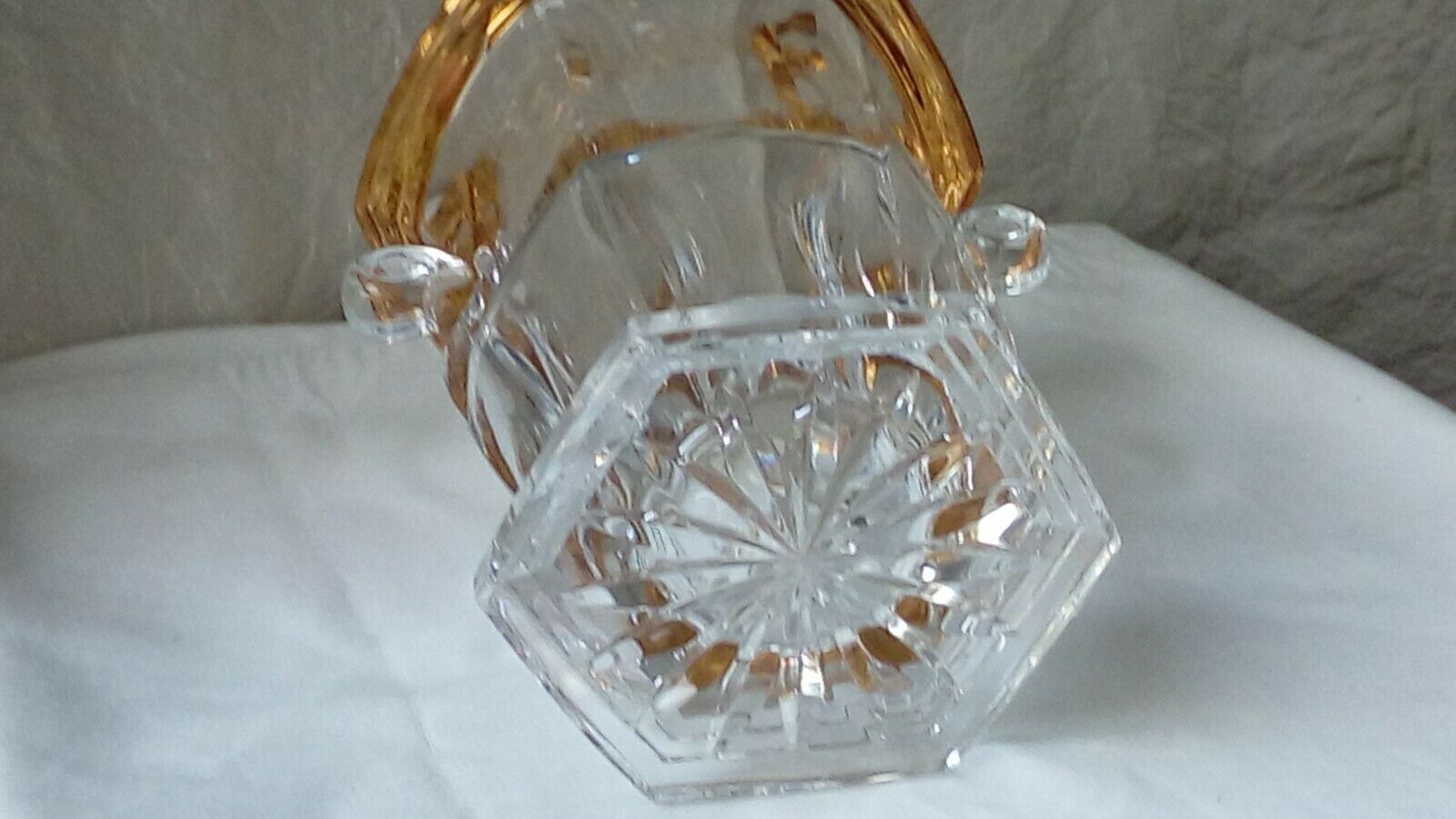 Seau a glacons en cristal a pans coupes