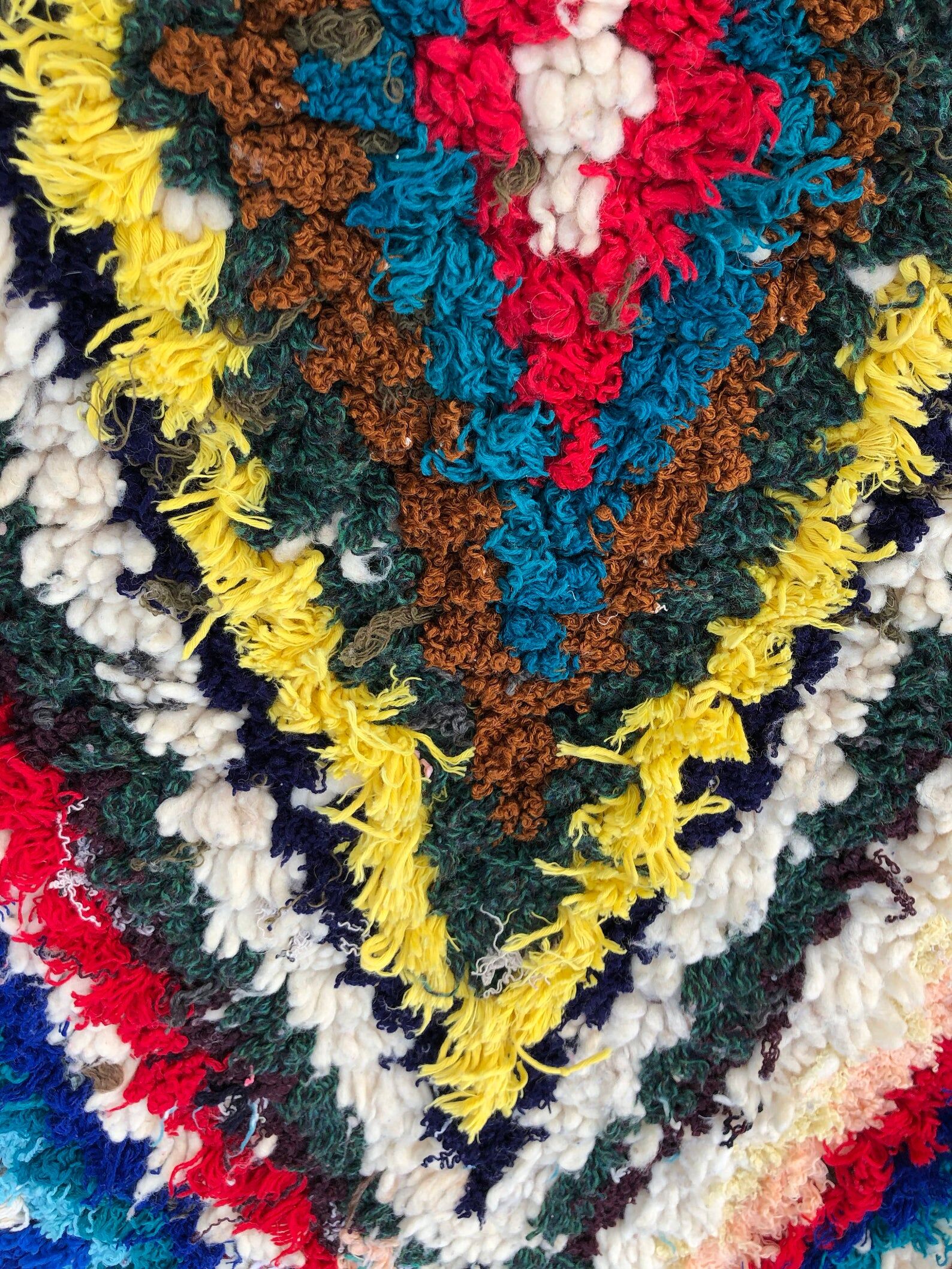 Azilal vintage wool and handmade cotton rug 75x180 cm