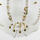 J.T. Kalmar Petite curved suspension basket, brass and glass, Austria, 1950s