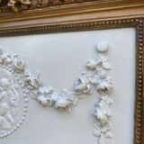 19th century Louis XVI style mirror in wood gilded with gold leaf, 74x150cm