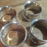 Set of 4 silver metal napkin rings