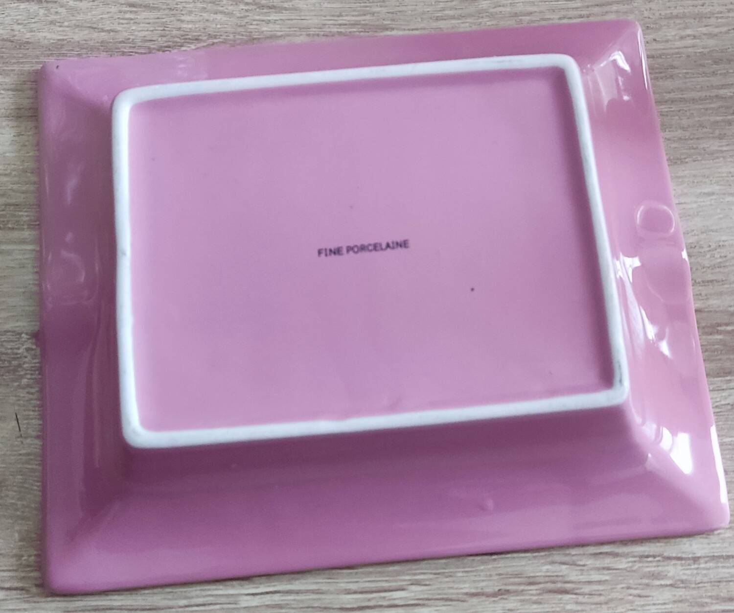 Vintage fine pink and gold porcelain ashtray