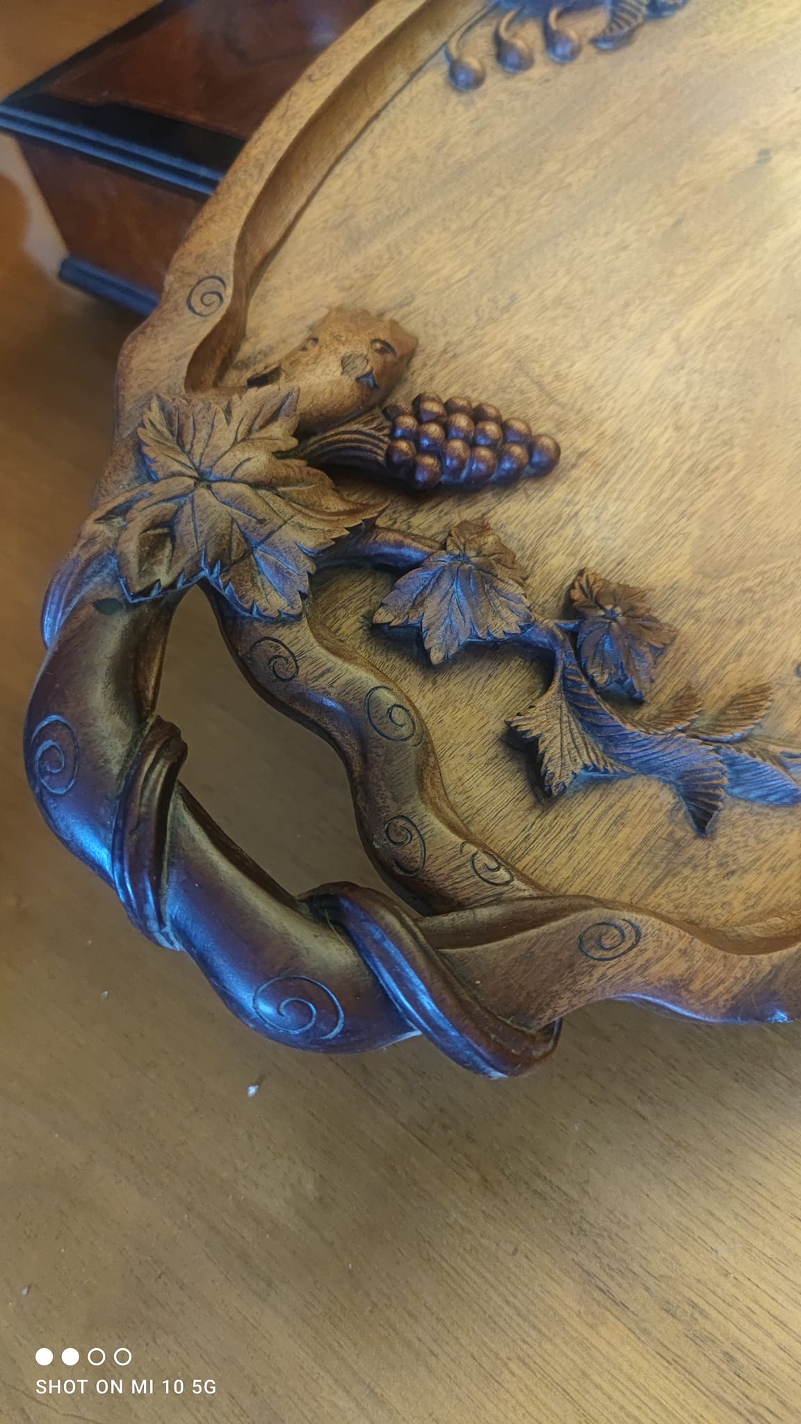 Solid mahogany serving tray