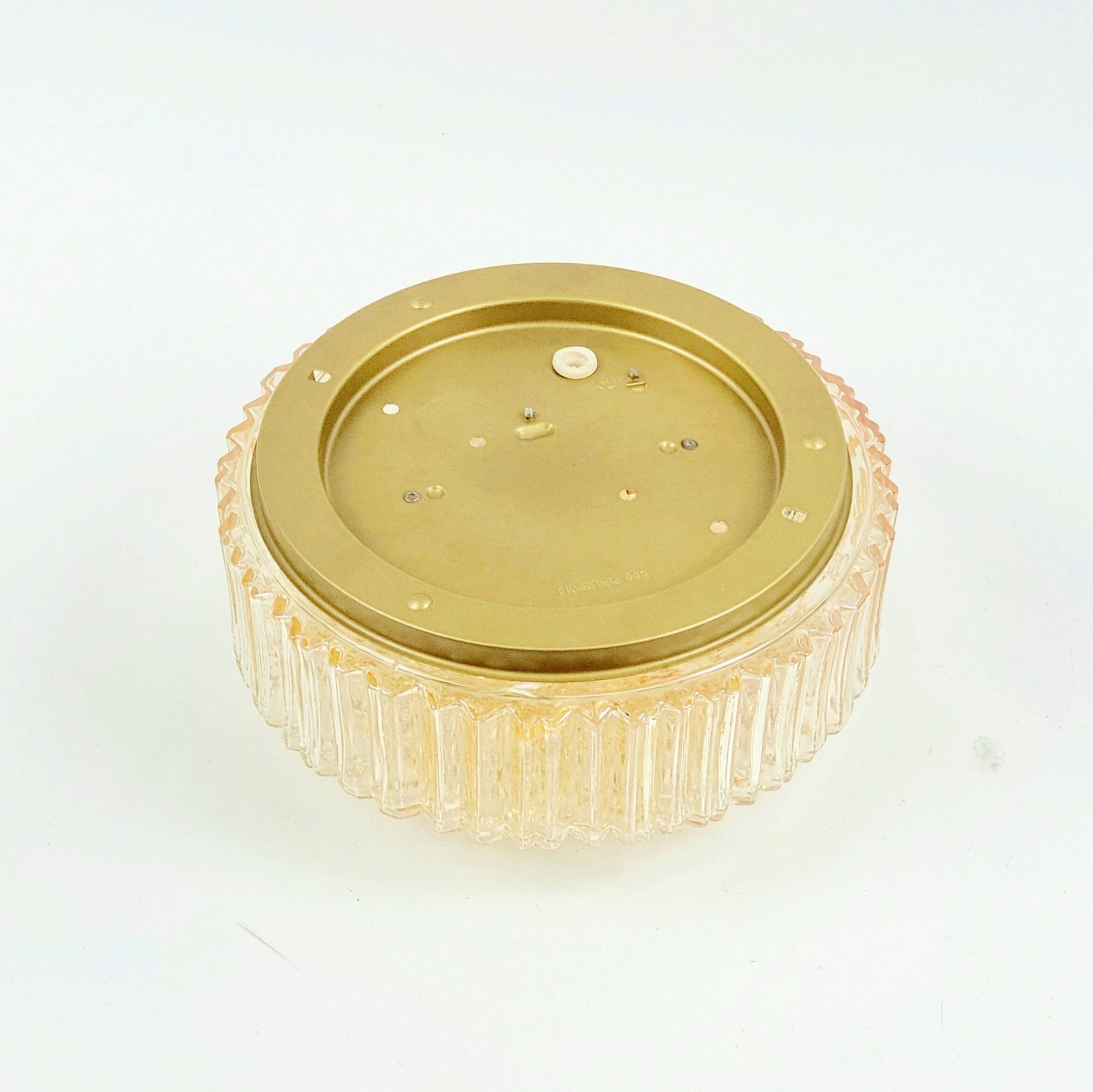 Plafonnier en verre ambré à bulles, style Mid-Century, par H. Tynell pour Limburg, années 1970