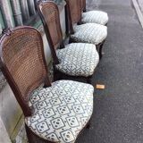 4 Louis XV style chairs with caned backs