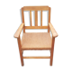 Scandinavian armchair of the 50s in cherry tree sitting in rope