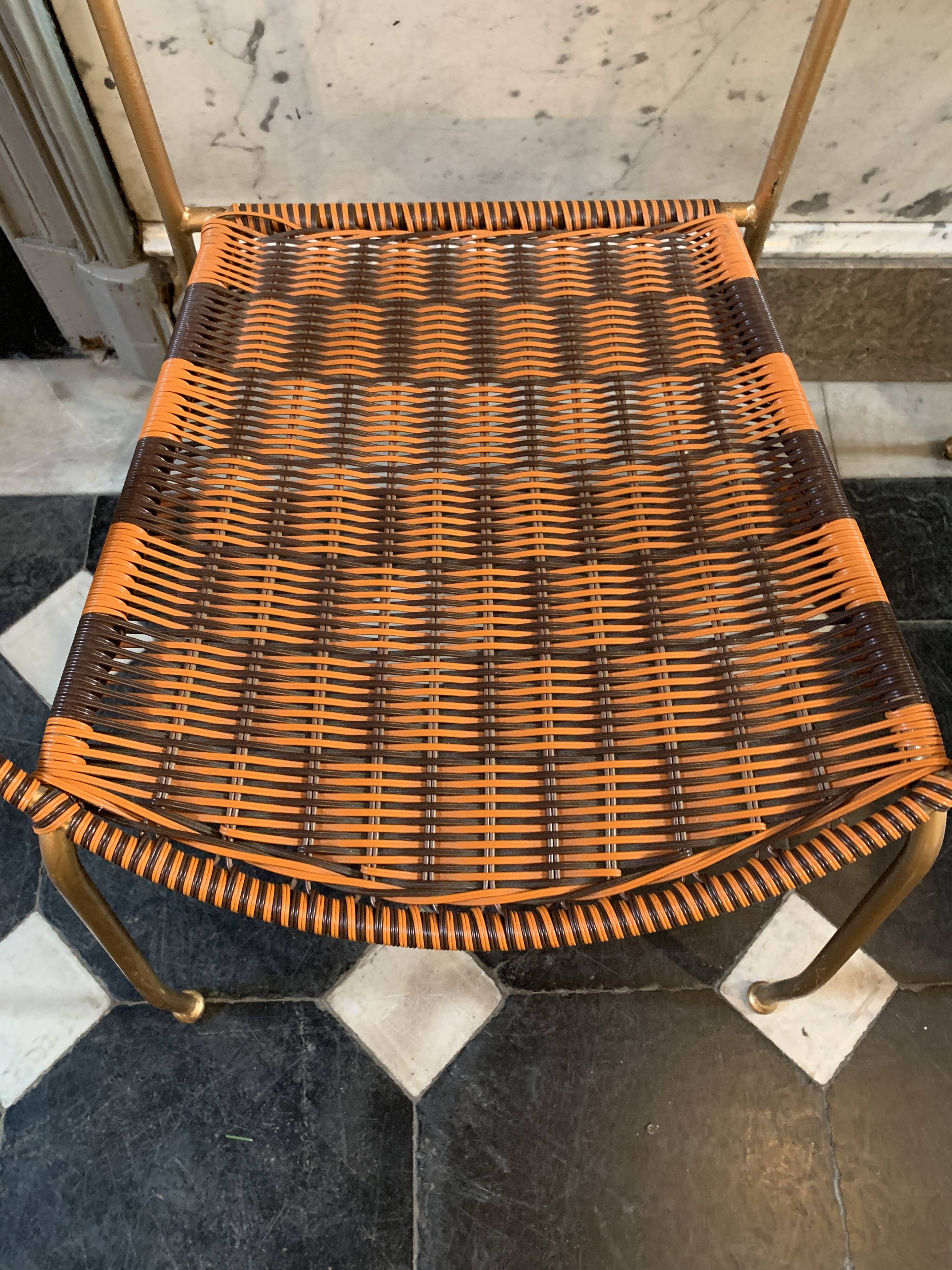 Series of 6 garden armchairs and patio Scoubidou', Italian Vintage Design 1950s