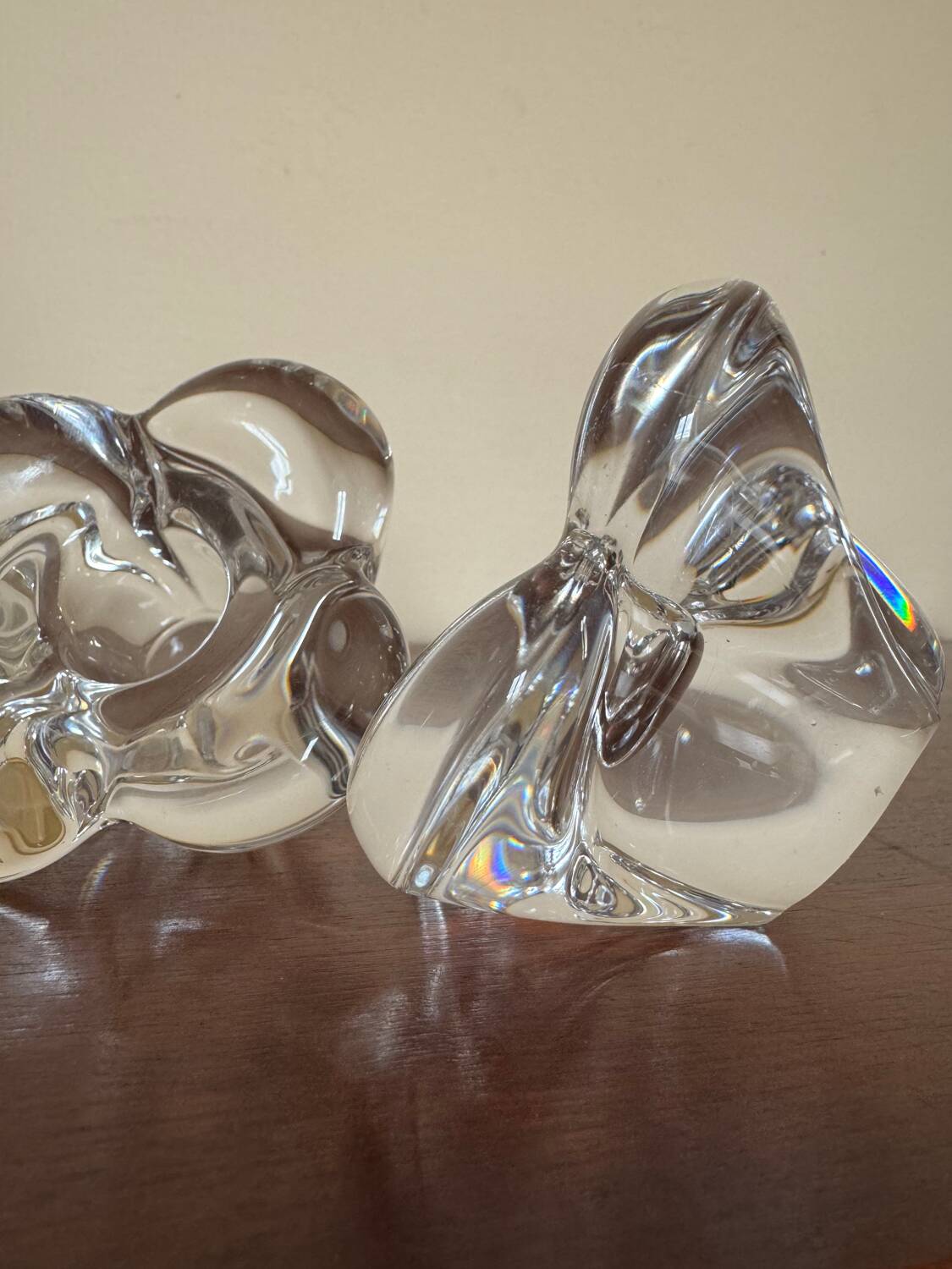 Vintage crystal flower candle holder (X2)