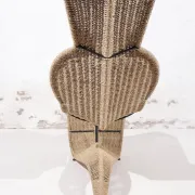 Tom Dixon Bolide rocking chaise in steel and woven seagrass – London, 1991