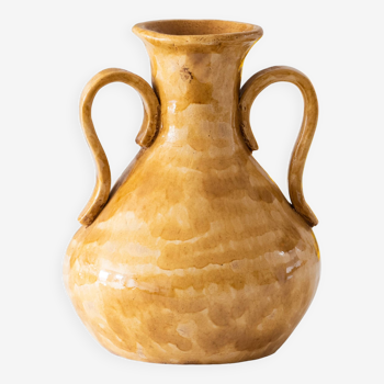 Old artisanal amphora in enamelled terracotta