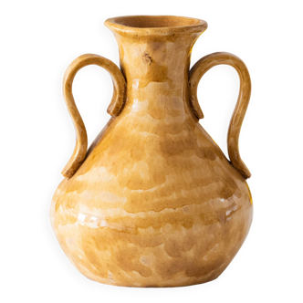 Old artisanal amphora in enamelled terracotta