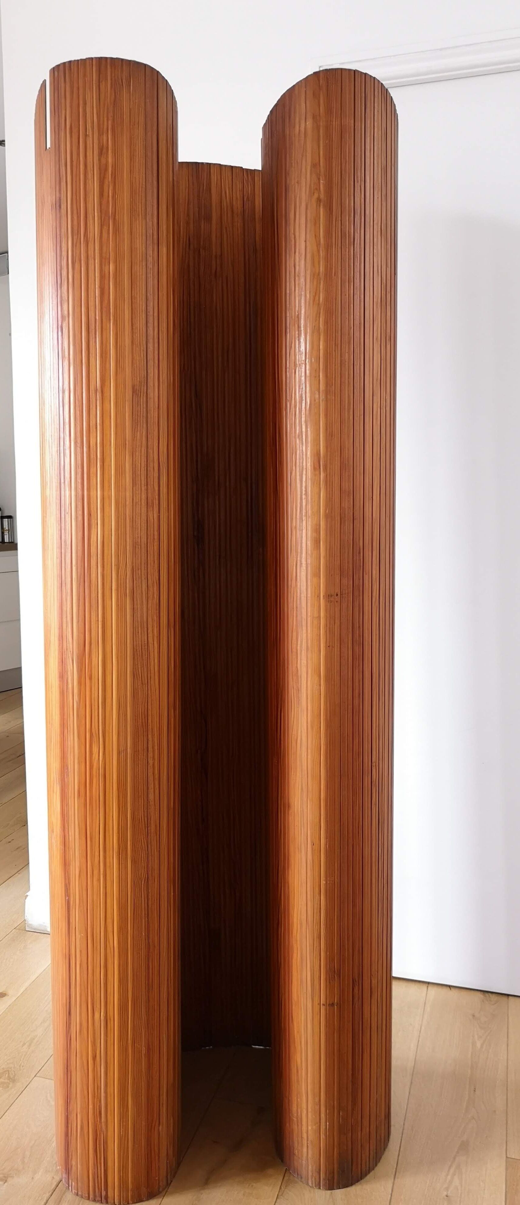 Screen old 50s style Baumann corrugated wood articulated vintage