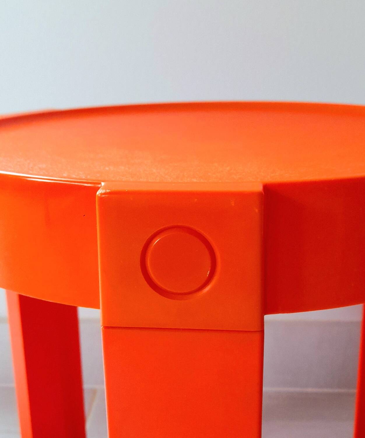 Prisunic orange side table 70s