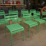 Stackable metal garden chairs