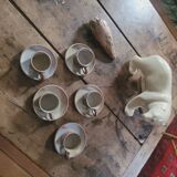 Genuine stoneware cups and saucers