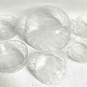 Salad bowl and 5 cut crystal cups from the 1950s.
